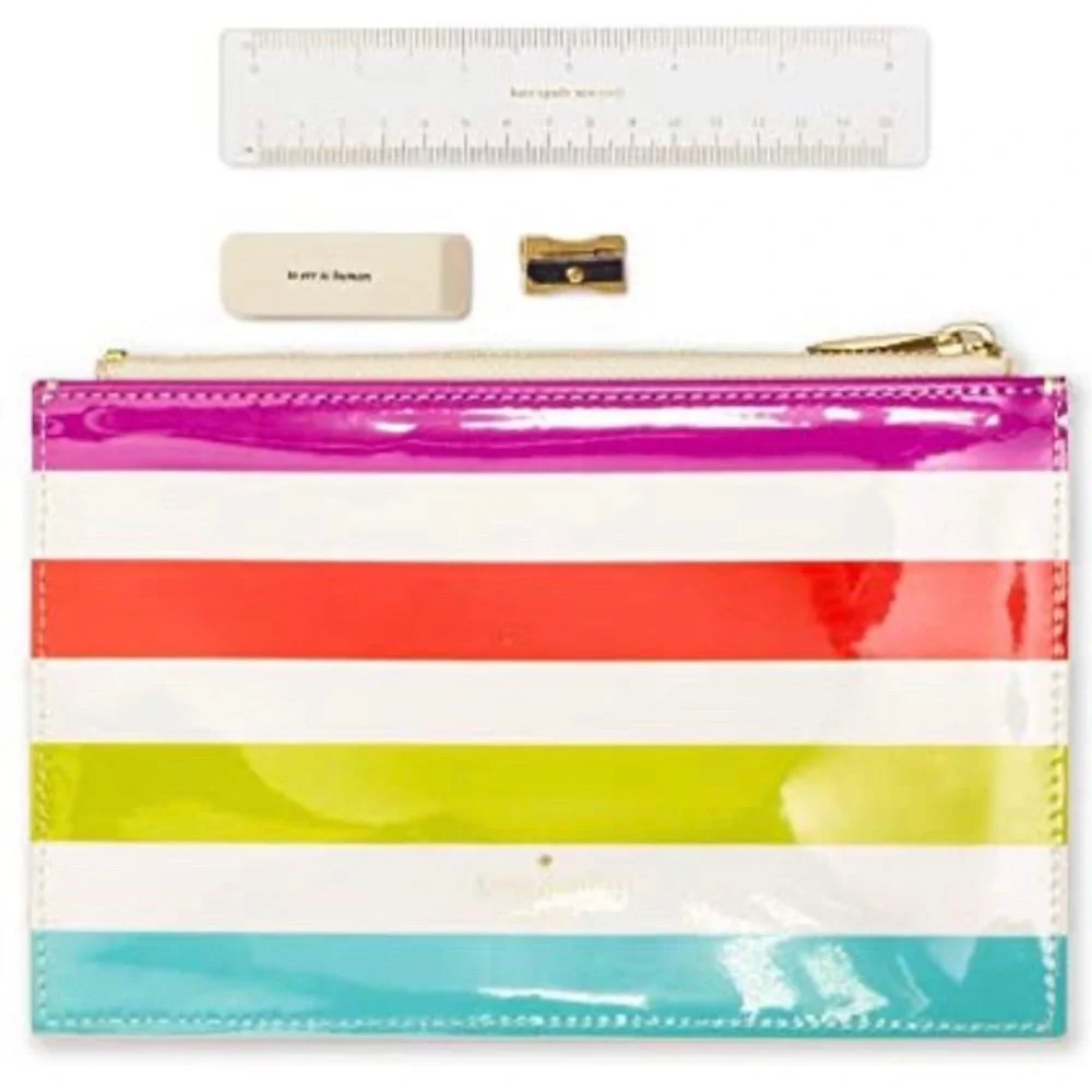 NWT Kate Spade Candy Stripe Pencil Pouch